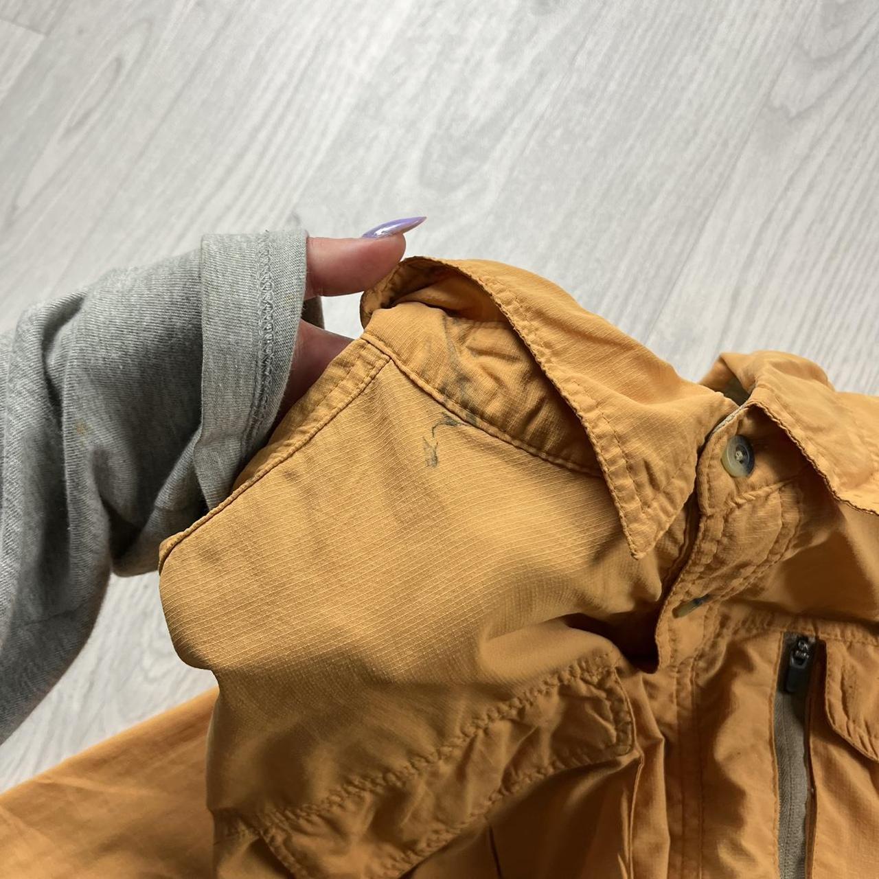 VINTAGE Y2K UTILITY CARGO SHORT SLEEVE SHIRT ORANGE TAN