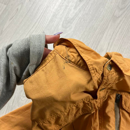 VINTAGE Y2K UTILITY CARGO SHORT SLEEVE SHIRT ORANGE TAN