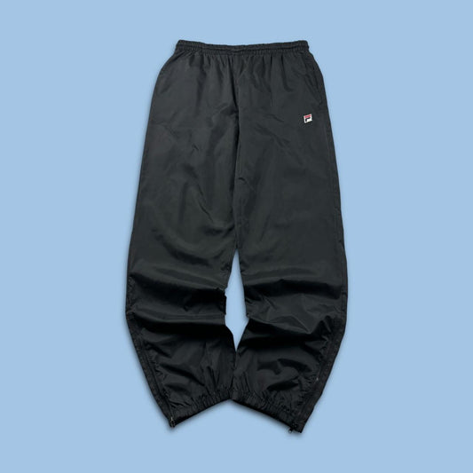 VINTAGE Y2K FILA BAGGY SHELL TRACKSUIT BOTTOMS BLACK