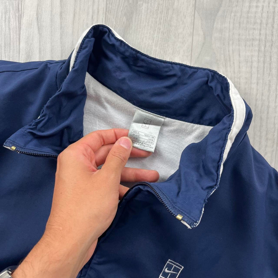 VINTAGE Y2K NIKE COURT LIGHTWEIGHT TRACK JACKET NAVY / CREAM