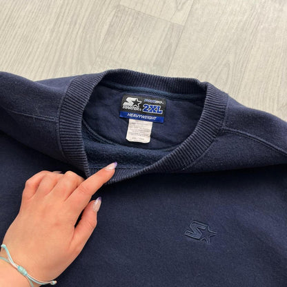 VINTAGE Y2K STARTER SWEATSHIRT NAVY