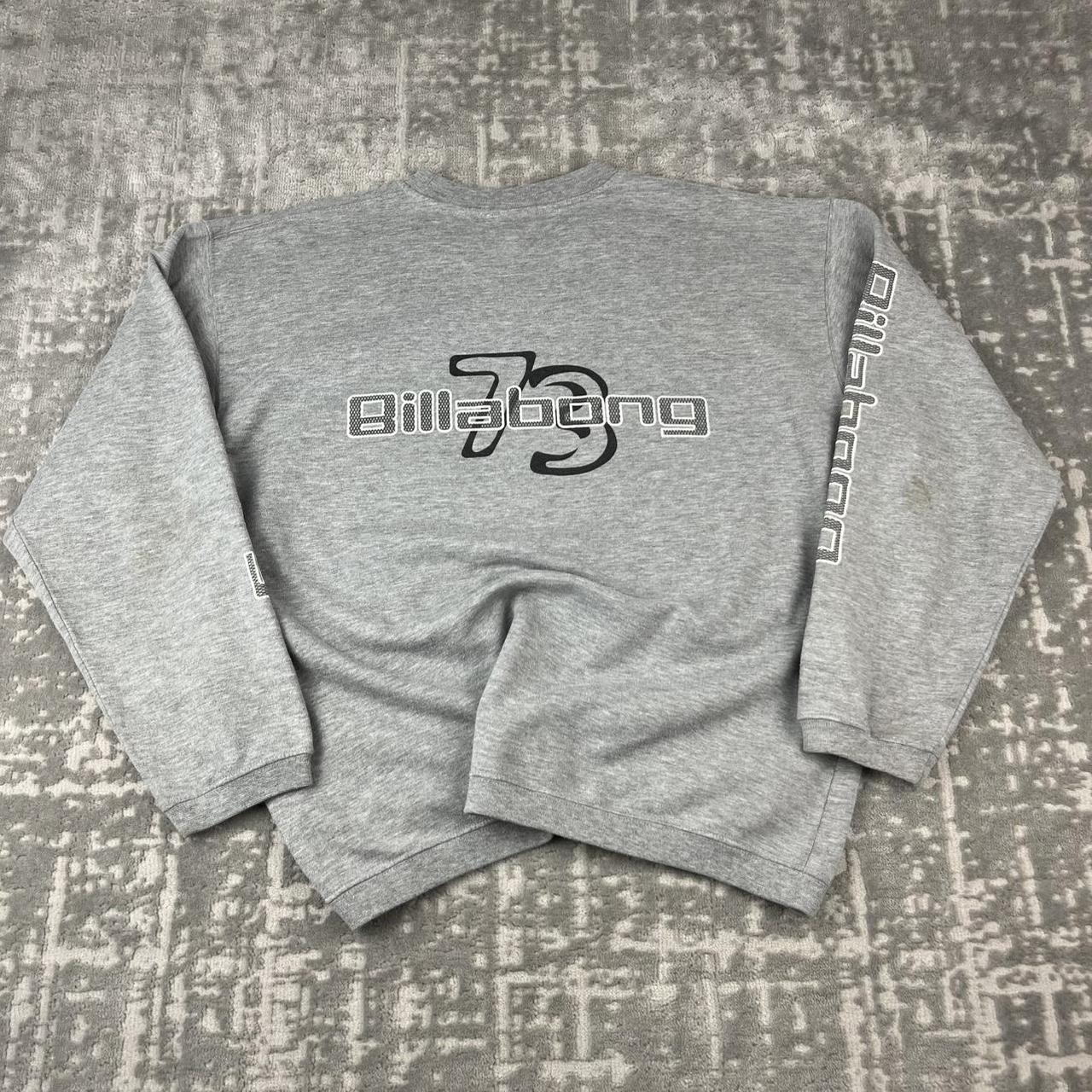 VINTAGE Y2K BILLABONG GRAPHIC SURF BOXY SWEATSHIRT GREY