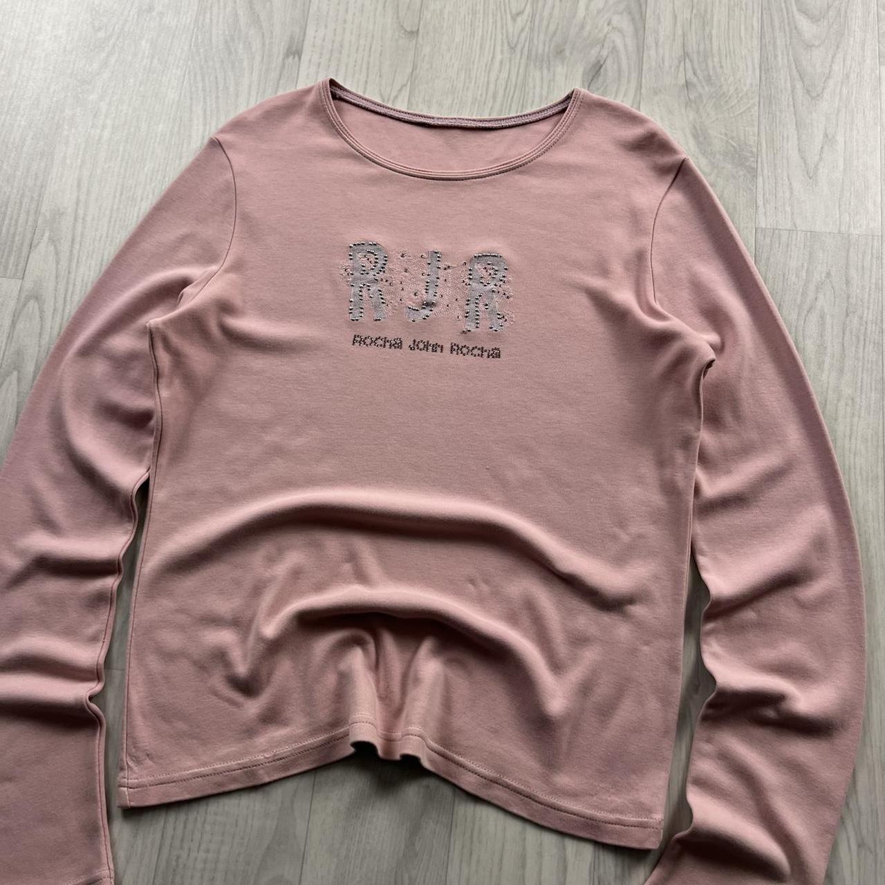 VINTAGE Y2K ROCHA JOHN ROCHA LONG SLEEVE TOP BABY PINK