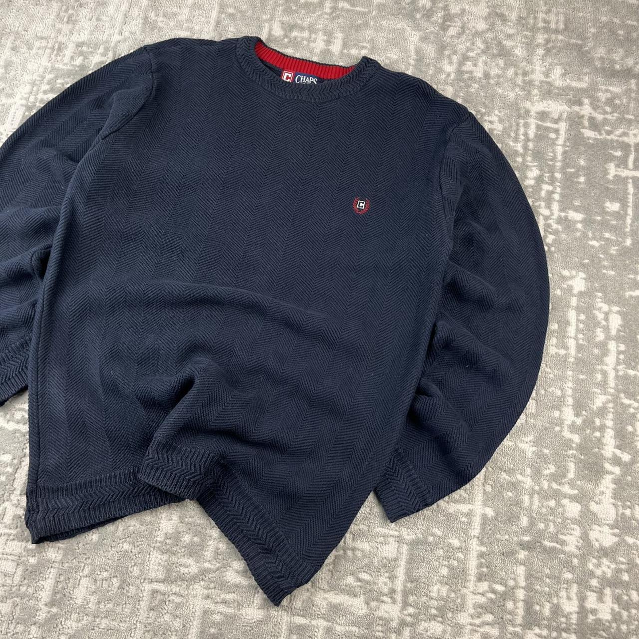 VINTAGE Y2K CHAPS RIBBED CHUNKY ESSENTIAL KNITTED JUMPER NAVY