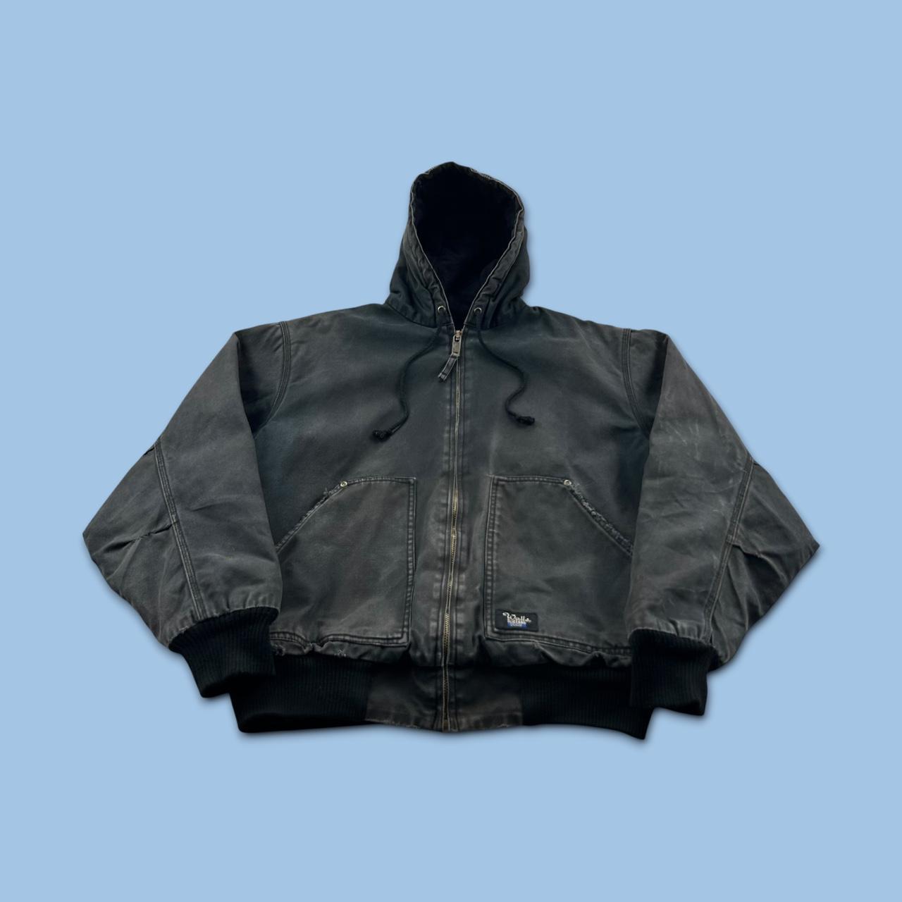 VINTAGE Y2K WALLS HOODED ACTIVE WORKWEAR BOMBER JACKET BLACK