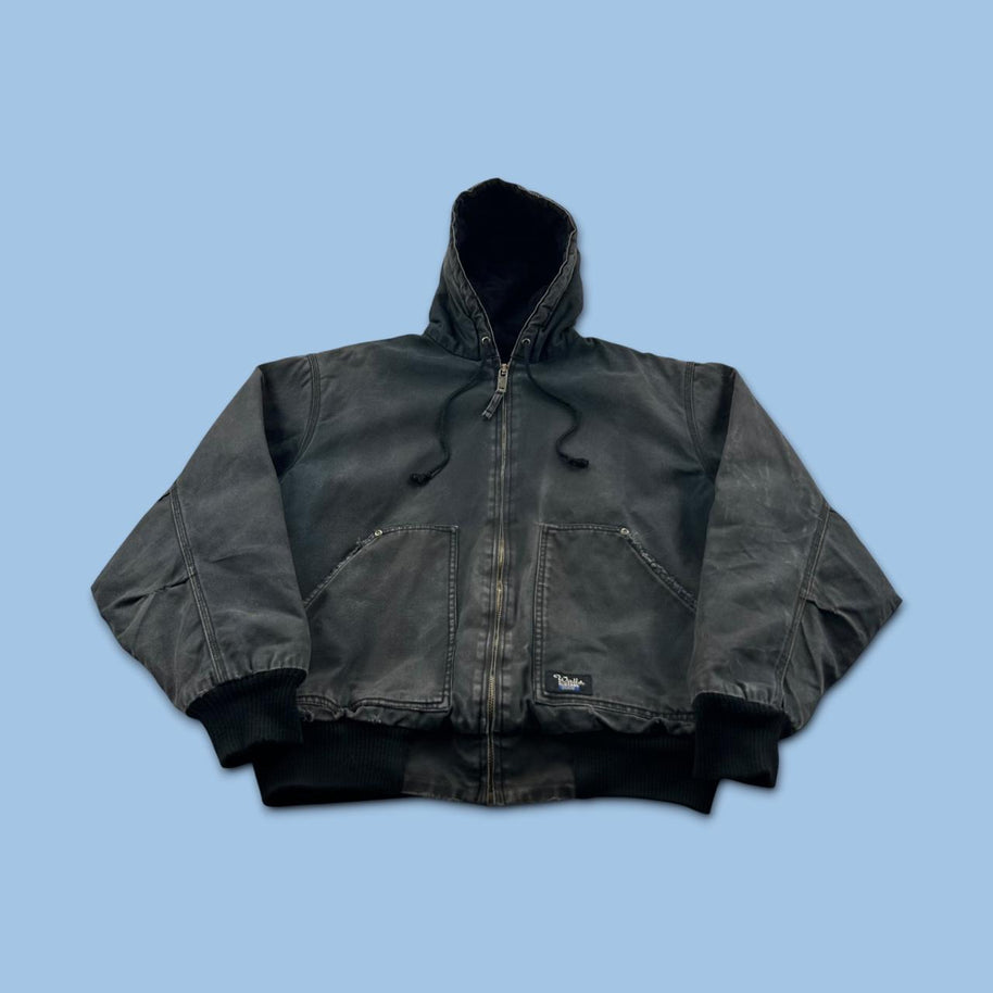 VINTAGE Y2K WALLS HOODED ACTIVE WORKWEAR BOMBER JACKET BLACK