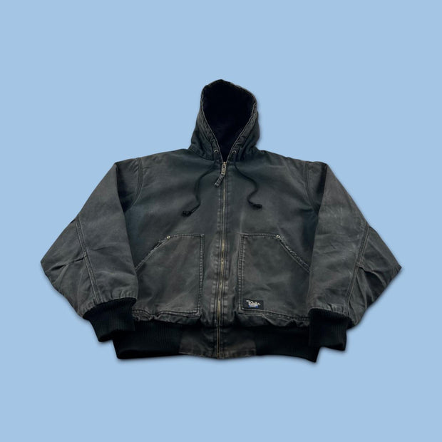 VINTAGE Y2K WALLS HOODED ACTIVE WORKWEAR BOMBER JACKET BLACK