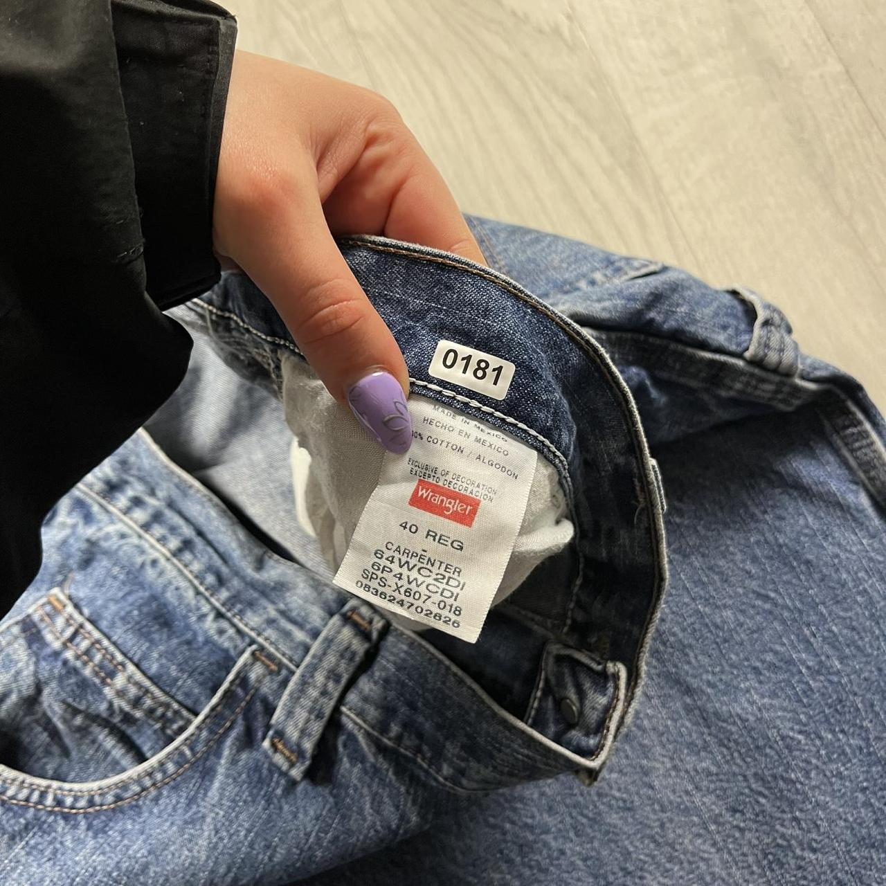 VINTAGE 00s WRANGLER BAGGY LOOSE CARPENTER JORTS BLUE
