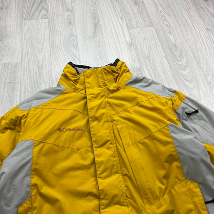 VINTAGE 00s COLUMBIA UTILITY SKI JACKET YELLOW GREY