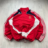 VINTAGE Y2K ADIDAS FRANCE FOOTBALL WINDBREAKER JACKET RED