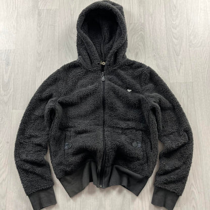 VINTAGE Y2K ROXY ZIP FLEECE HOODIE GREY (L)