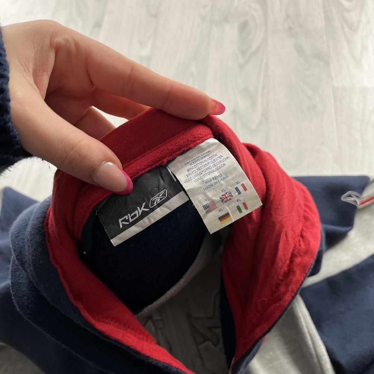 VINTAGE Y2K REEBOK ZIP HOODIE GREY NAVY