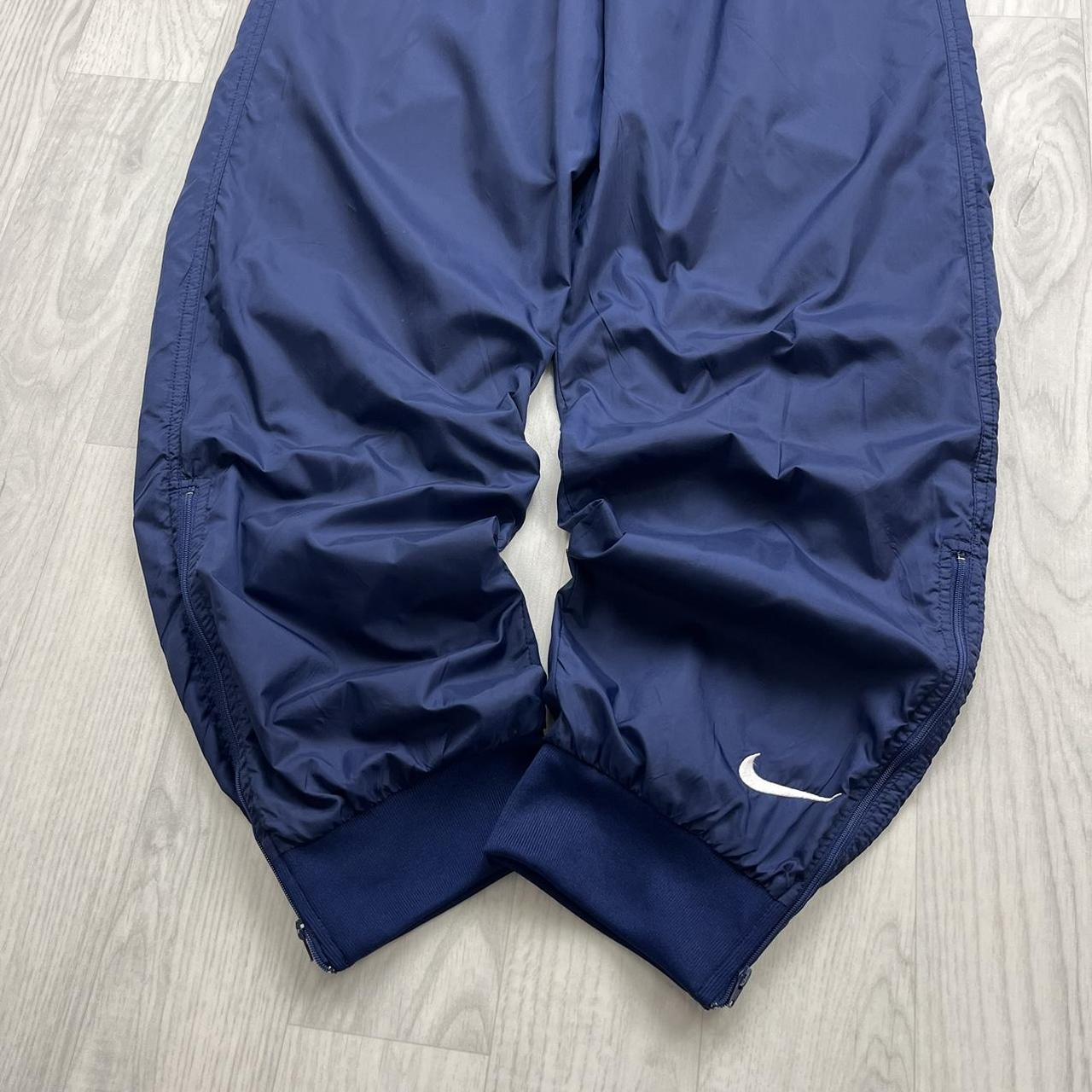 VINTAGE 90s NIKE BAGGY SHELL TRACKSUIT BOTTOMS NAVY