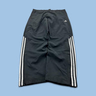 VINTAGE Y2K ADIDAS SIDE STRIPE BAGGY TRACKSUIT BOTTOMS BLACK