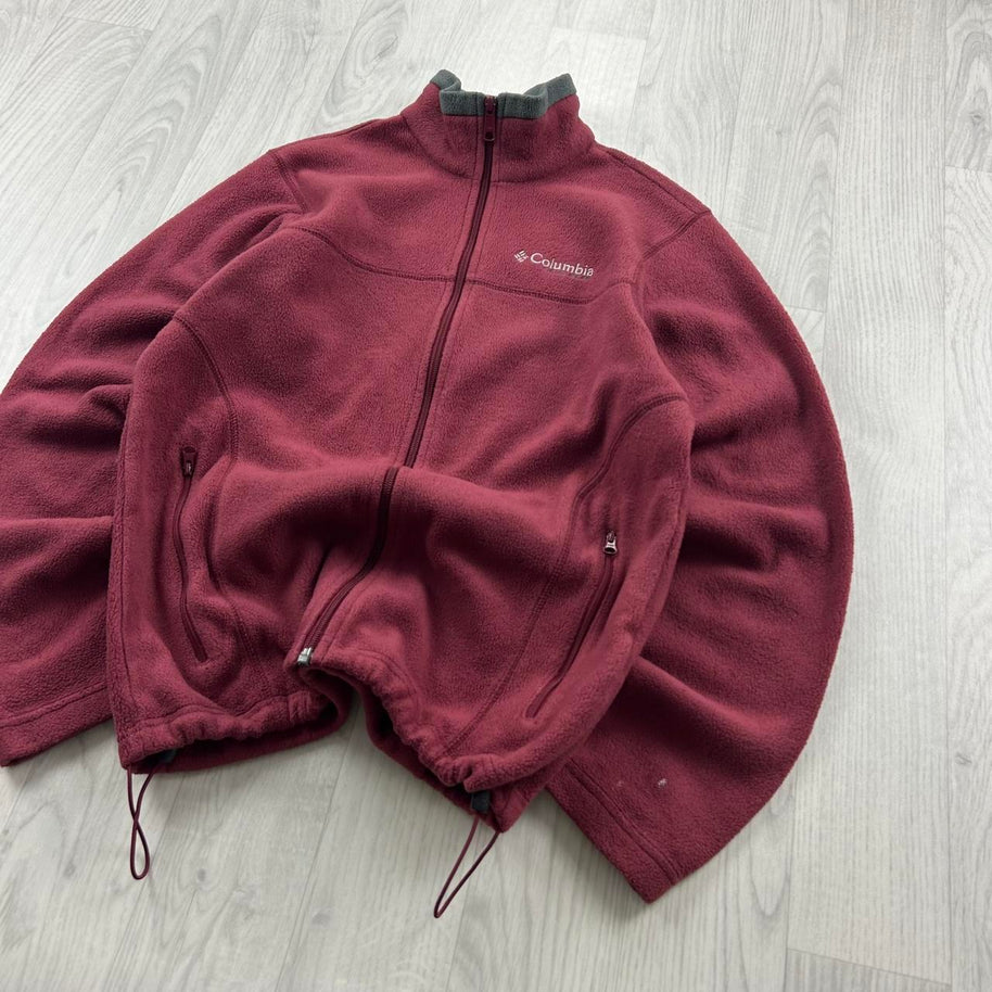 VINTAGE Y2K COLUMBIA ZIP UP FLEECE JACKET RED