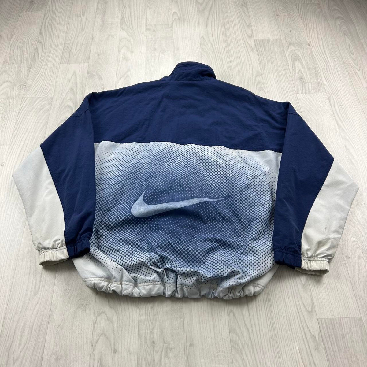 VINTAGE 90s NIKE LIGHTWEIGHT TRACK JACKET BLUE / WHITE