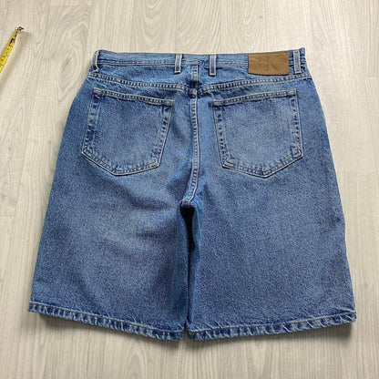 VINTAGE CALVIN KLEIN BAGGY LOOSE SKATER HIP HOP JORTS BLUE (34w)