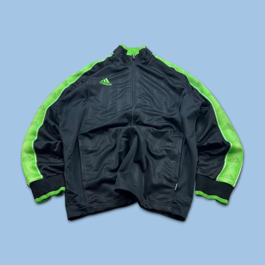 VINTAGE Y2K ADIDAS TRACK JACKET BLACK / GREEN
