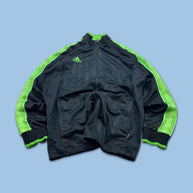 VINTAGE Y2K ADIDAS TRACK JACKET BLACK / GREEN