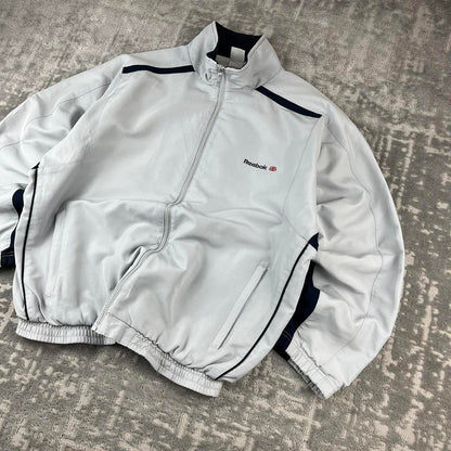 VINTAGE Y2K REEBOK WINDBREAKER TRACKSUIT SPORTY JACKET GREY