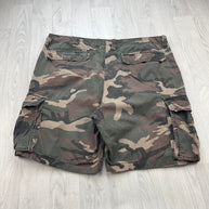 VINTAGE Y2K OLD NAVY BAGGY CAMO CARGO SHORTS KHAKI GREEN