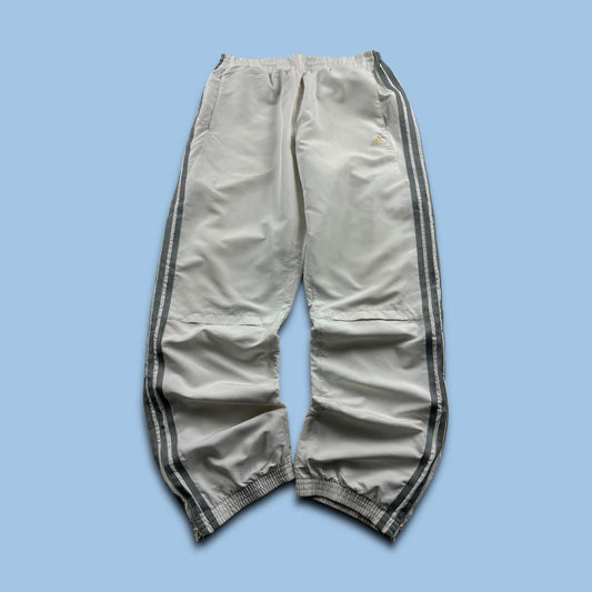 VINTAGE Y2K ADIDAS BAGGY TRACKSUIT BOTTOMS WHITE