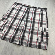 VINTAGE Y2K WRANGLER BAGGY CHECKERED PLAID CARGO SHORTS WHITE