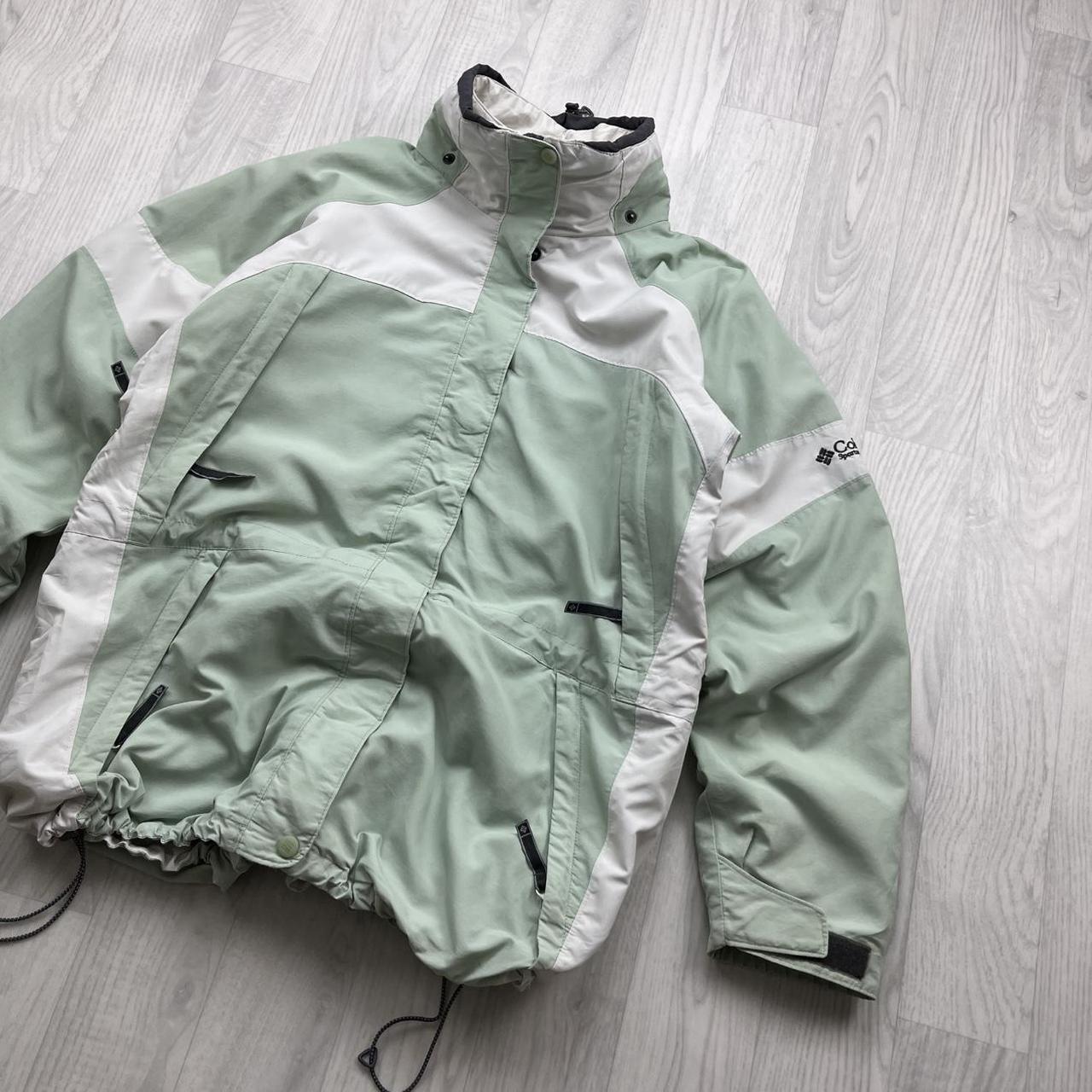 VINTAGE 00s COLUMBIA TECHNICAL UTILITY JACKET GREEN WHITE