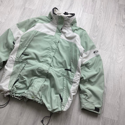 VINTAGE 00s COLUMBIA TECHNICAL UTILITY JACKET GREEN WHITE