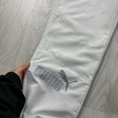 VINTAGE Y2K PUMA TECHNICAL BAGGY TRACKSUIT BOTTOMS WHITE