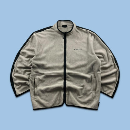 VINTAGE Y2K NAUTICA ZIP UP FLEECE CREAM BLACK