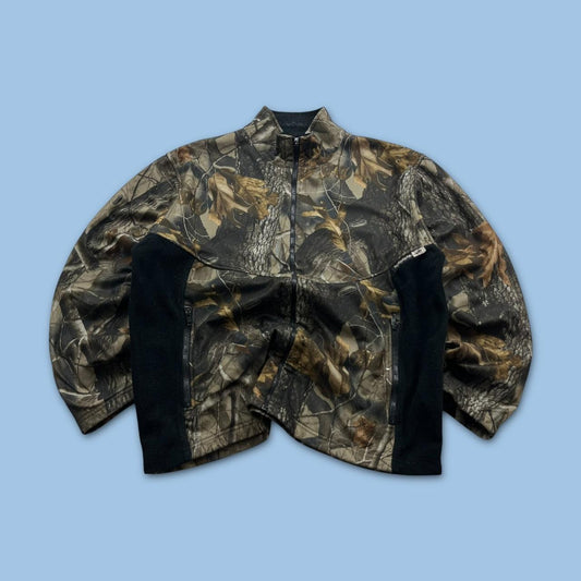 VINTAGE Y2K REALTREE CAMO ZIP UP FLEECE BLACK