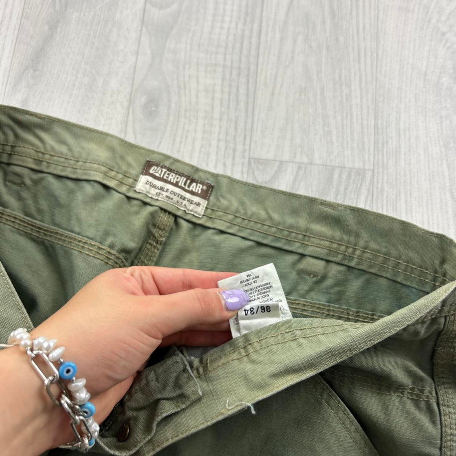 VINTAGE Y2K CATERPILLAR BAGGY CARPENTER JEANS GREEN