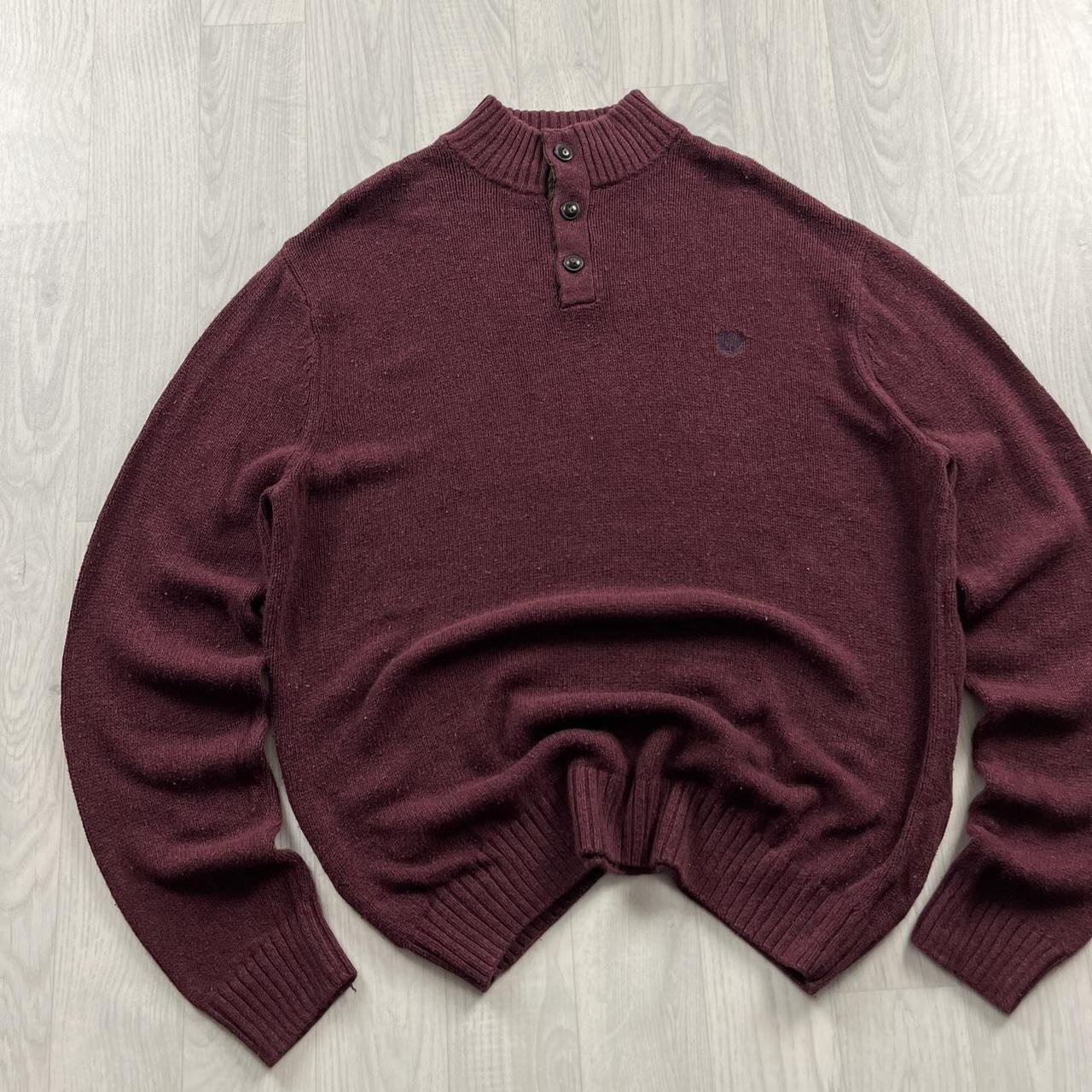 VINTAGE Y2K CHAPS CHUNKY KNITTED JUMPER BURGUNDY