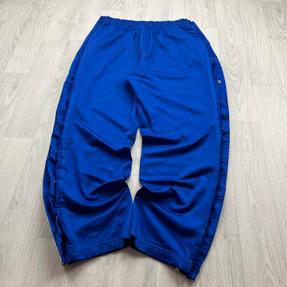 VINTAGE Y2K ADIDAS SIDE STRIPE POPPER BAGGY TRACKSUIT BOTTOMS BLUE