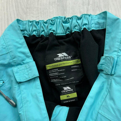 VINTAGE Y2K TRESSPASS FLARED SKI PANTS SALOPETTES LIGHT BLUE