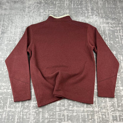 VINTAGE Y2K COLUMBIA QUARTER ZIP KNITTED JUMPER FLEECE BURGUNDY