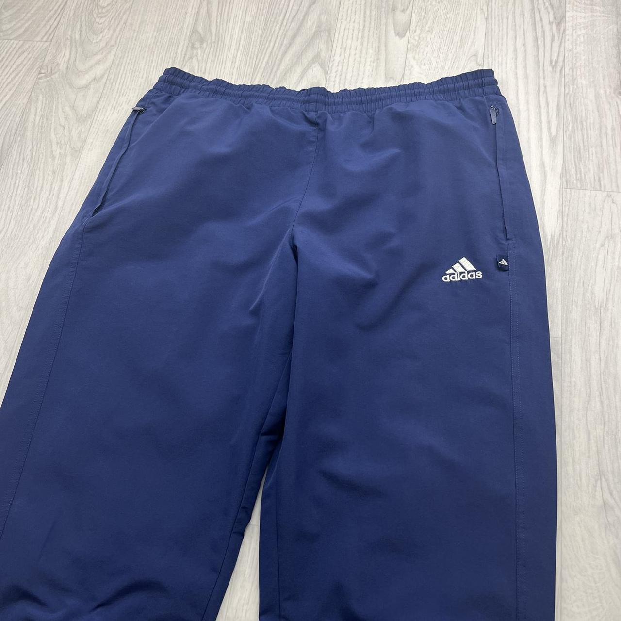 VINTAGE Y2K ADIDAS BAGGY TRACKSUIT BOTTOMS NAVY
