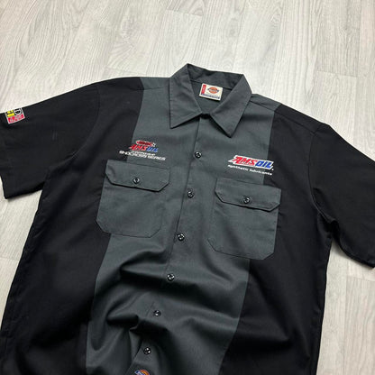 VINTAGE Y2K DICKIES UTILITY SHORT SLEEVE SHIRT GREY BLACK