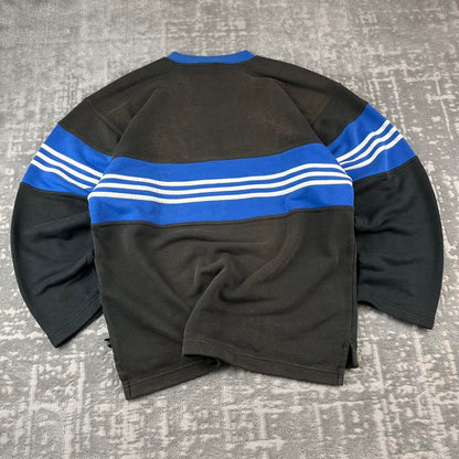 VINTAGE Y2K ADIDAS BOXY SPORTY SWEATSHIRT FADED BLACK