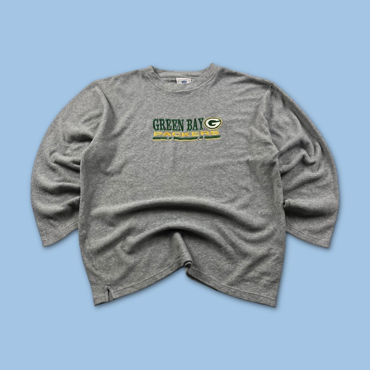 VINTAGE Y2K NFL GREEN BAY PACKERS QUARTER ZIP FLEECE SWEATSHIRT GREY