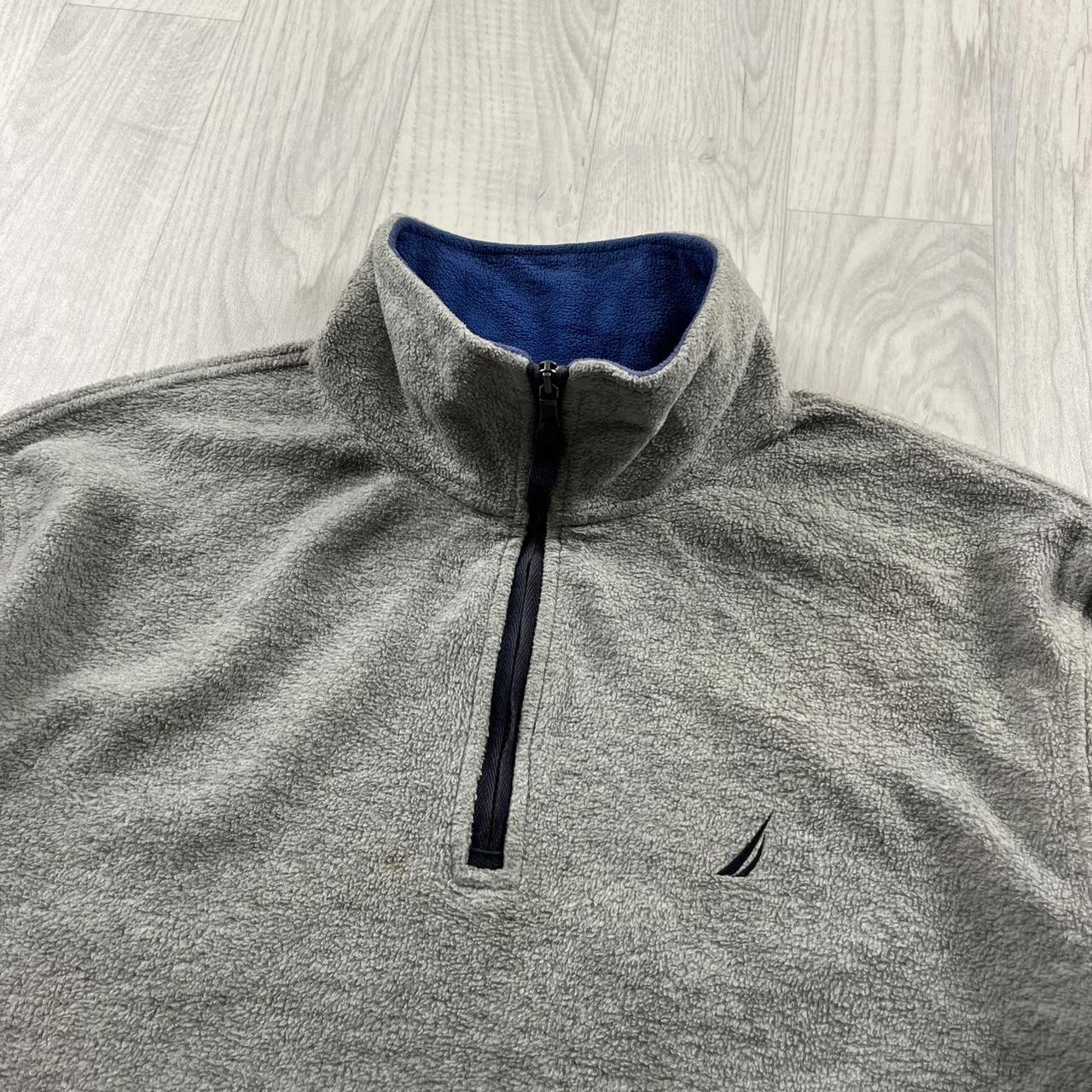 VINTAGE Y2K NAUTICA QUARTER ZIP FLEECE SWEATSHIRT GREY