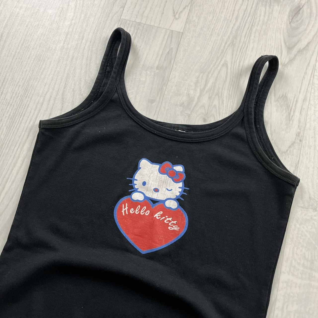 VINTAGE Y2K HELLO KITTY GRAPHIC VEST TOP BLACK