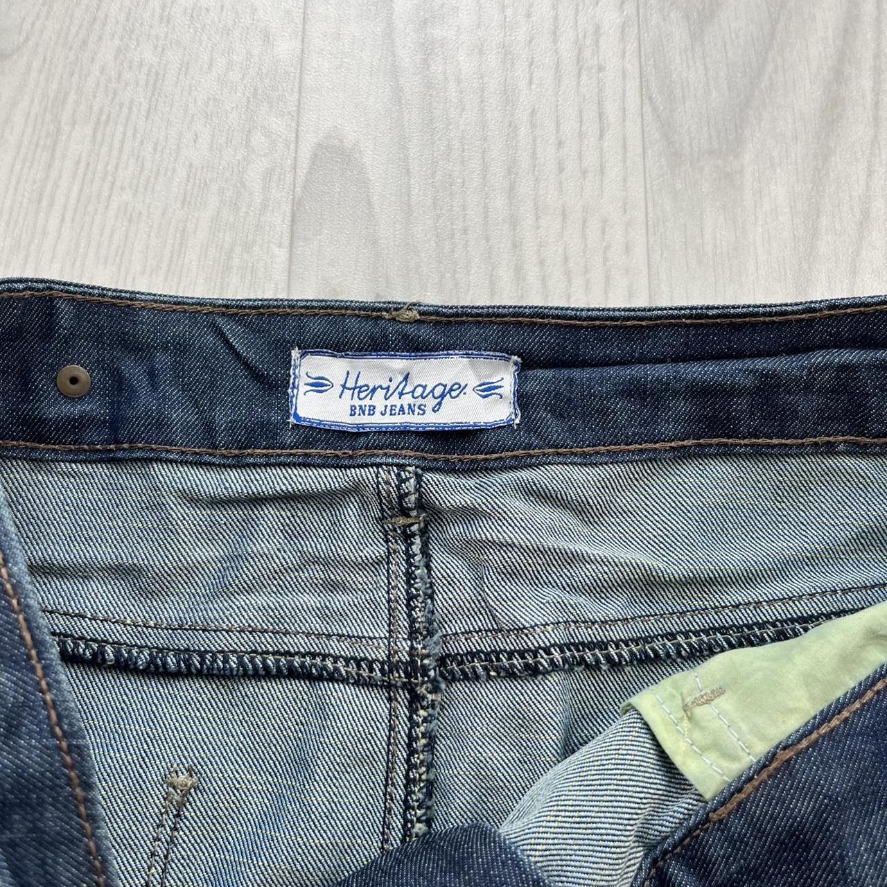VINTAGE Y2K HERITAGE EMBROIDERED DENIM MINI SKIRT BLUE