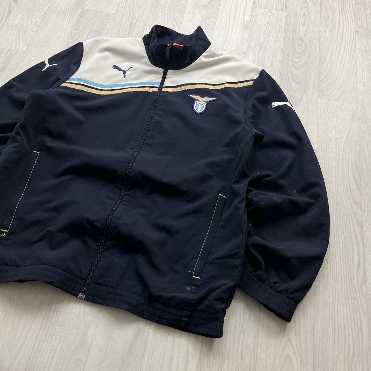 VINTAGE Y2K PUMA LAZIO WINDBREAKER TRACK JACKET NAVY