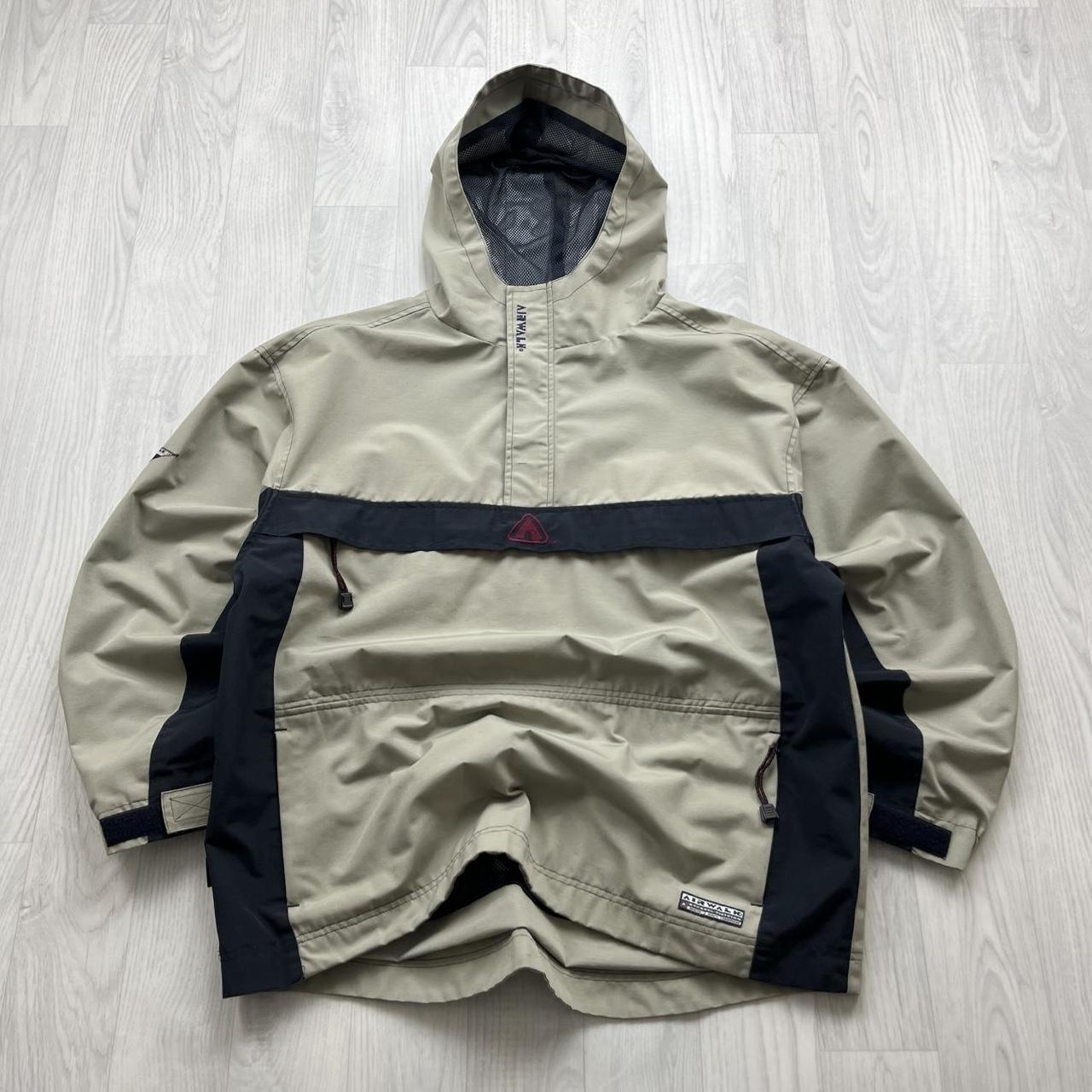 VINTAGE Y2K AIRWALK HOODED QUARTER ZIP WINDBREAKER TRACK JACKET