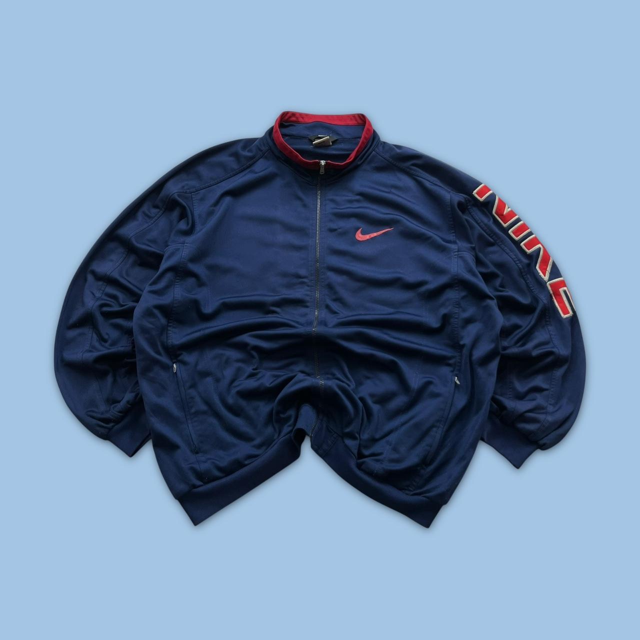 VINTAGE 90s NIKE WINDBREAKER TRACK JACKET NAVY
