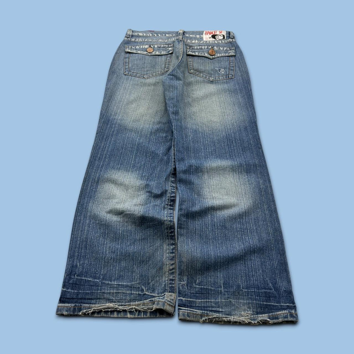 VINTAGE Y2K TAKETWO BAGGY BOOTCUT JEANS BLUE