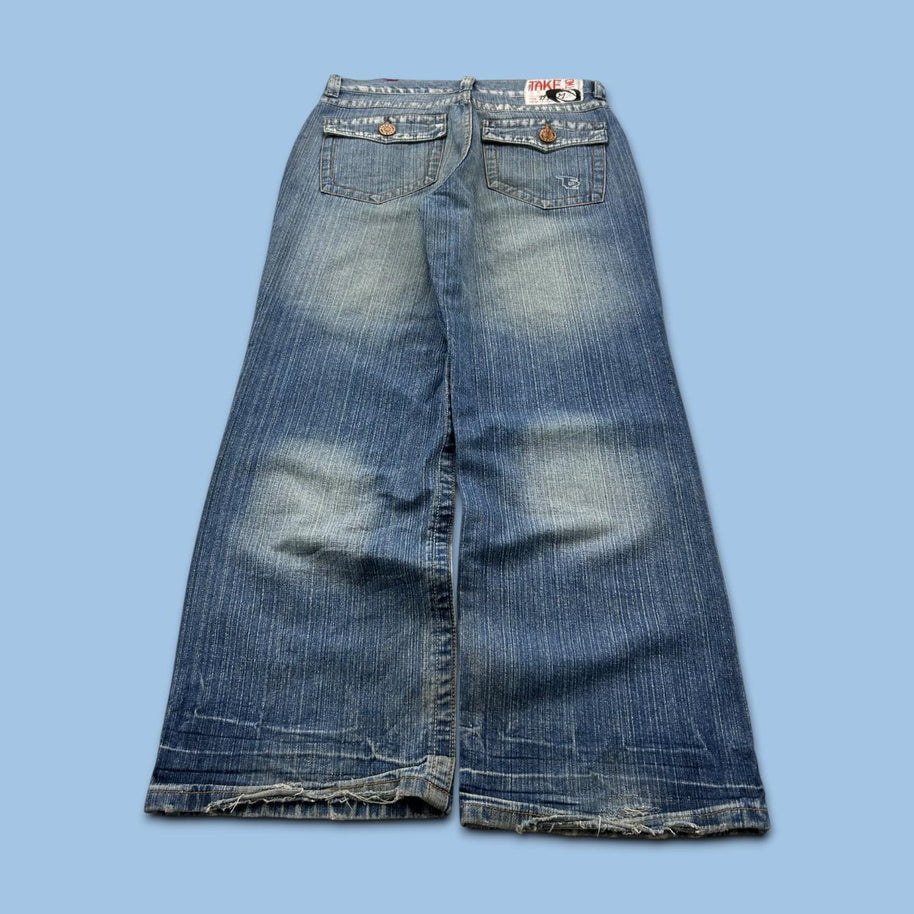 VINTAGE Y2K TAKETWO BAGGY BOOTCUT JEANS BLUE