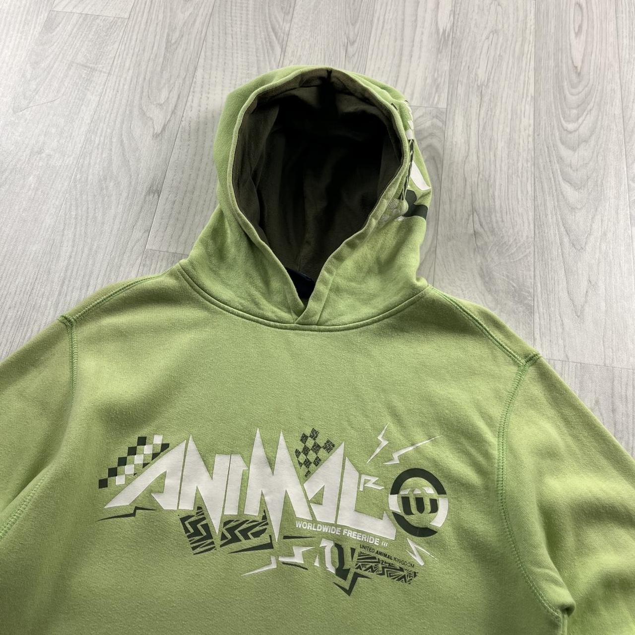 VINTAGE Y2K ANIMAL GRAPHIC HOODIE GREEN
